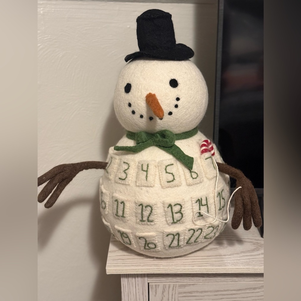 New! Wool snowman advent calendar.